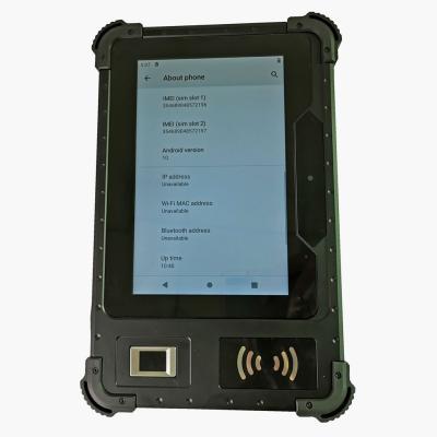 China 8 Inch MT6762 8 core Robuuste Android Tablet Pc Met RJ45 RS232 SMA Poort Met Barcode Scanner Vingerafdruk UHF RFID Te koop