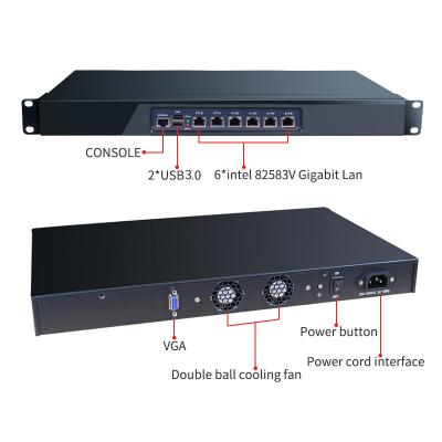 China Dual core 3th i3 i5 i7 6 Gigabit LAN 1U rackmount  firewall PC appliance soft router support pFsense for sale