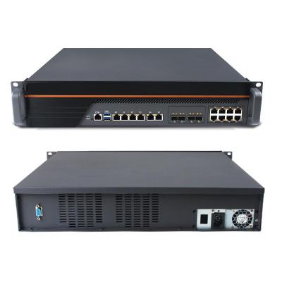 China 2U de montaje en rack 14 LAN 4 10g SFP puertos de fibra óptica Firewall Intel®C236 PC dispositivo enrutador suave en venta