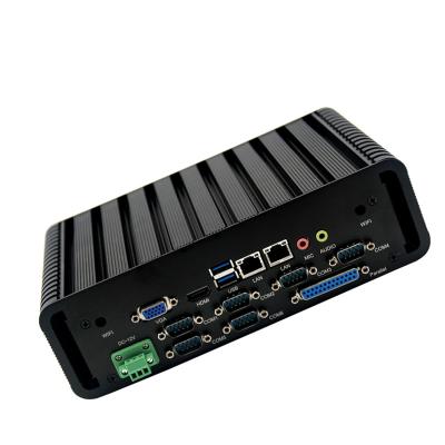 China Quad Core J1900 Fanless Industrial Mini PC 6COM 2 gigabit LAN LPT port for sale