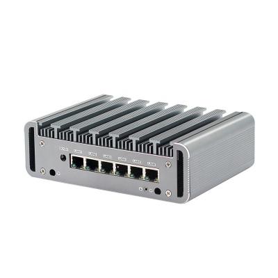 China Fanless Mini Firewall PC Celeron Dual Core 3865U 6 Gigabit LAN Support PFsense Mikrotik for sale