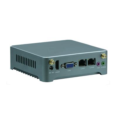 China Dual gigabit LAN Industrial pFsense Firewall Fanless Mini Pc Quad Cores J1900 With RJ45 RS232 for sale