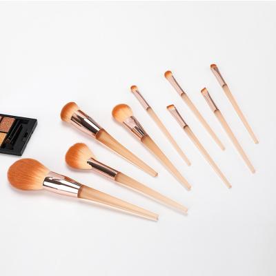 China PBT Hair Top Makeup Brush Gift Set With Triangle Shaped Frosted Plastic Handle for sale
