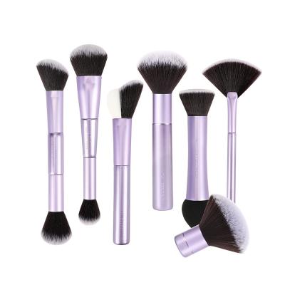 China ISO9001 Purple 7 Piece Makeup Brush Set Synthetic Makeup Brushes Anti Bac for sale