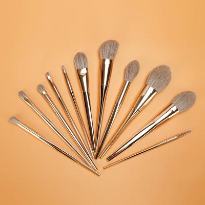 China Gold Plating Plastic Handle 13pcs High End Makeup Brush Set No Cruelty for sale