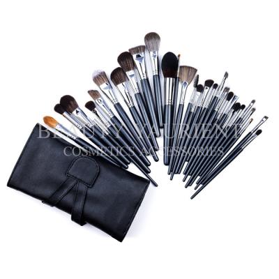 China FSC Customized Ferrule Professional Cosmetic Brush Set Black Makeup Brushes Set for sale