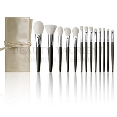 China 13pcs Private Label Makeup Brushes Set With Chromeplate Brass Into Cosmetic Bag for sale