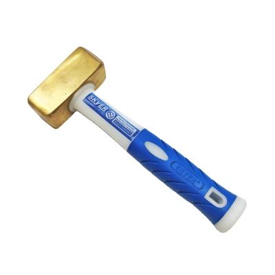 China Stoning Hammer 2LB HAMMER SHAPE STONE BRASS HAMMER WITH FIBERGLASS HANDLE for sale