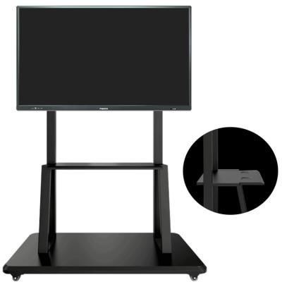 China AIO Flat Panel Smart White Interactive Displays Mobile TV Stand With Wheels Te koop