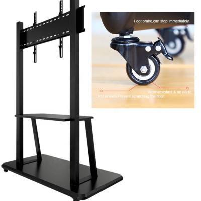 China Movable Exhibition Floor Stand With Wheels For 60 65 70 75 85 86 Inch Screen Interactive Monitors for sale