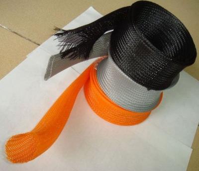 China Black Grey Red PET And Nylon Expandable Braided Sleeving For Cable Protection for sale