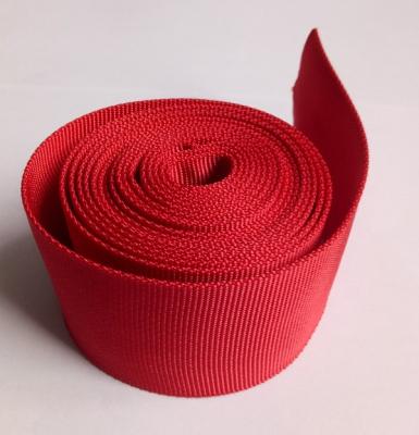 China Red Polyester Hollow Webbing Textile Webbing For Heavy Industry Machinery for sale