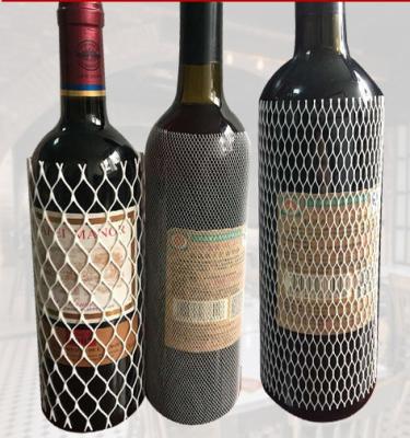 China PE Protective Mesh Bottle Sleeves , Plastic Mesh Sleeving For Wine Bottle Net Set for sale