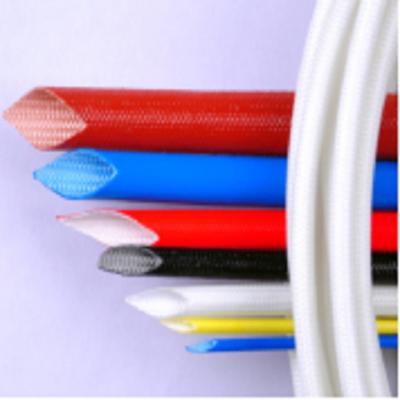 China 2.0mm Silicone Rubber Fiberglass Sleeving Insulating Protection Glass Fiber Sleeving for sale
