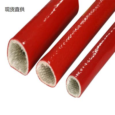 China Soft Elastic Fiberglass Insulation Sleeving High Temperature Silicone Wire Sleeve for sale