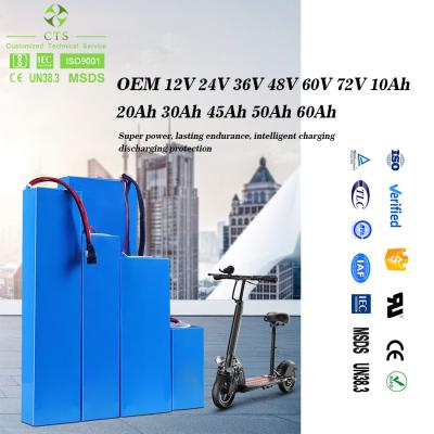 Chine 24v 48v 40ah 60ah Lifepo4 Lithium Battery Pack For Electric Motorcycle Ebike Scooter à vendre