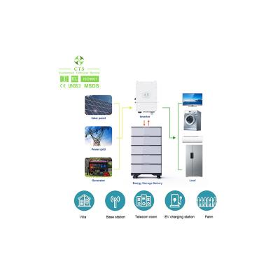 China Almacenamiento de energía apilable montado estante de la batería Lifepo4 48v 100ah para el Smart Home en venta
