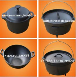 China Cast Iron Legged Bake Pot/Cast Iron Casserole &Dutch Oven/Chinese Wok for sale