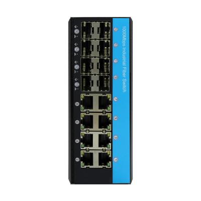 China PoE Enabled Industrial Managed Switch 8RJ45 8SFP 802.3 hardeden ethernet switch for sale