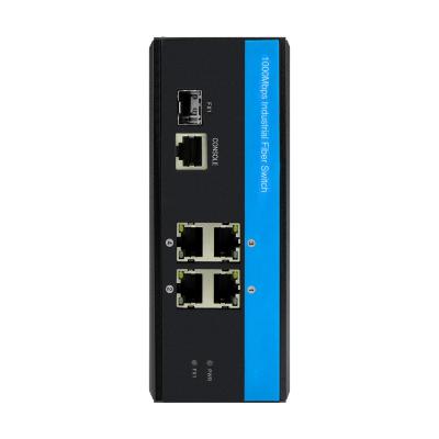 China FCC Dinrail Industrial Managed PoE Switch 1000 Mbps 4RJ45 SFP industrial ethernet switch for sale