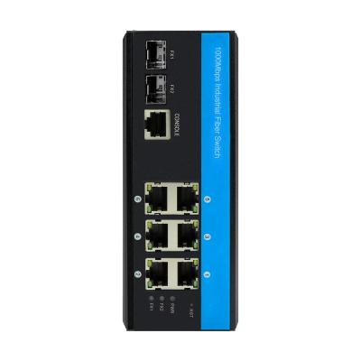 China IP40 Din Rail Industrial Managed Switch 10gbe 6RJ45 2SFP for sale
