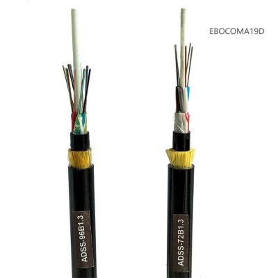 China Strong tensile ADSS Optic Fiber Cable 4/8/12/24/48/96 cores aerial self-supporting singlemode Wholesale price for sale