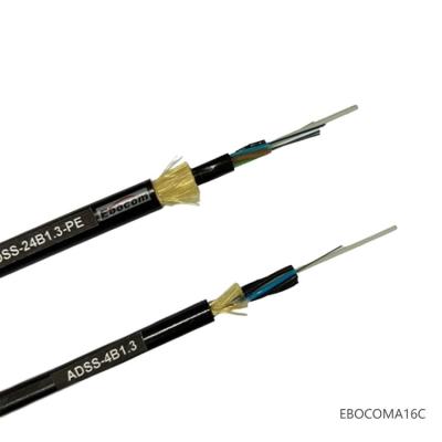 China ADSS Cable Single Mode SM G652D Double jacket PE/AT 4 to 144 core Span 100 to 1000 Outdoor Aerial Fiber Optic Cable ADSS for sale