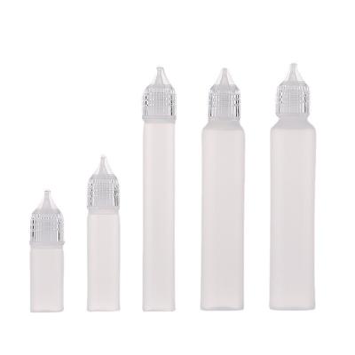 China PE Plastic 10ml Empty Ejuice Bottle Childproof Cubby Dropper PS Silver Cap for sale