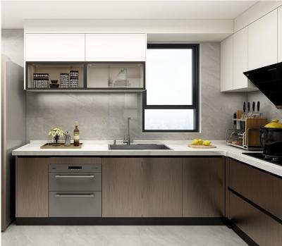 China GLM Appartment Complete Kitchen Cabinet Set ISO14001 Matt Grey Paint Free Units for sale