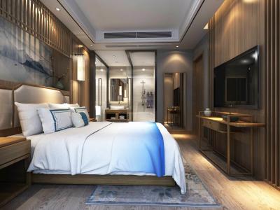 Китай Мебель спальни твердой древесины переклейки Gelaimei E1 устанавливает со стойкой ночи гостиницы продается