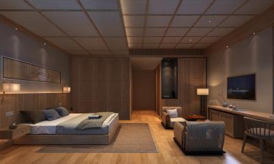 中国 高級ホテルの客室の家具のカシのベニヤのダブル・ベッドOEM ODMの歓迎 販売のため