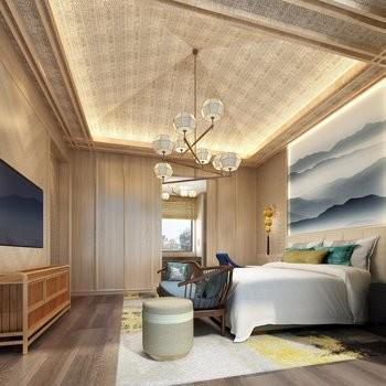 China Modern Wood Hotel Bedroom Furniture Sets Velvet Upholstery for sale