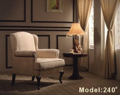 中国 850*850*900mmの白いホテルの部屋のソファーのISO14001の単一のSeaterの生地のソファー 販売のため