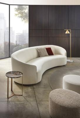 China ISO18001 standaardhotelzaal Sofa Curved Tufted White Sofa 2200*900*800mm Te koop