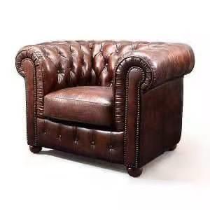 China boa vinda de couro do OEM do sofá do botão de Brown do projeto luxuoso de 210cm à venda