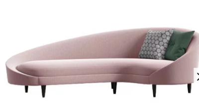 China De Zitkamer Sofa Pink Curved Sofa Modern van het Gelaimeihotel met ISO14001 Te koop