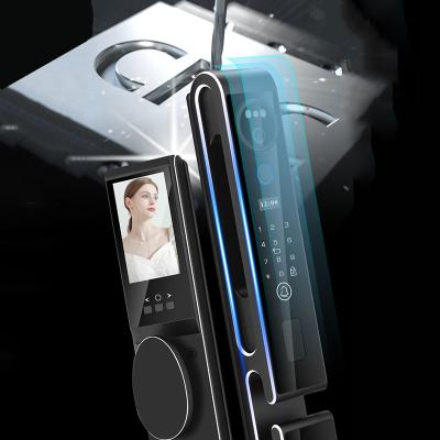 China Fechadura de porta de luxo de identificação facial CNC Fechadura de porta de alumínio Wifi para apartamento à venda