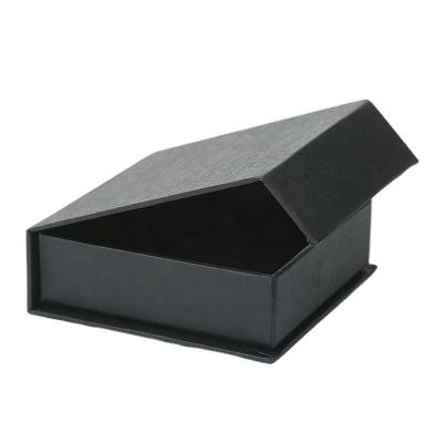 China Customized Black Magnet Jewelry Box with 90*90*35mm Dimensions and Customized Logo for sale