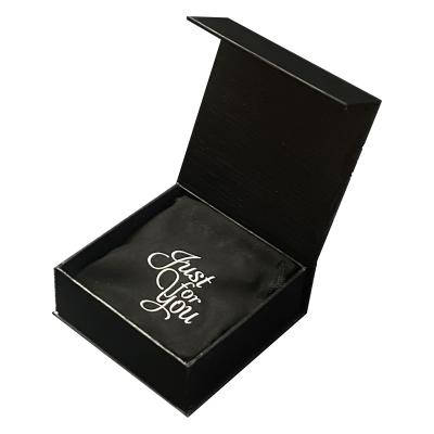 China Customized Paper Black Magnet Jewelry Box and Pouches for sale