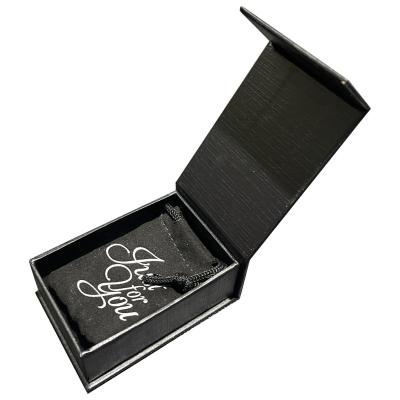 China Customized Paper Black Magnet Jewelry Box and Pouches for Your Custom-made Designs for sale
