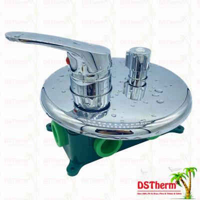 China Five Ways Round Cover Ppr Mixer Shower Valve Cold Hot Water Balanced Valve for sale