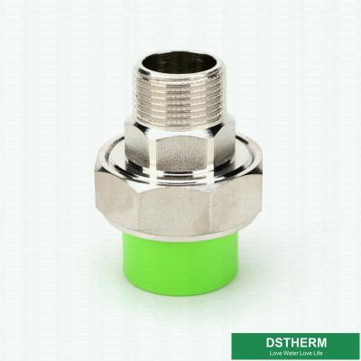 China Polypropylene Green Ppr Pipe Accessories Male Threaded Union Size 20-110 Mm for sale