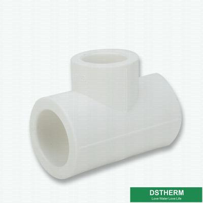 China Sanitary White Ppr Pipe Fittings Reducing Tee Size Plastic Pipe Accessories Water Supply for sale