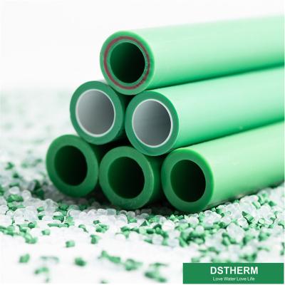 China Reinforced PPR Fiberglass Composite Pipe Green Color With Hot Melting Connection for sale