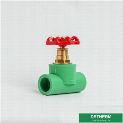 China Brass Color Red Iron Handle Stop Valve High Flow Ppr Project Valves for sale
