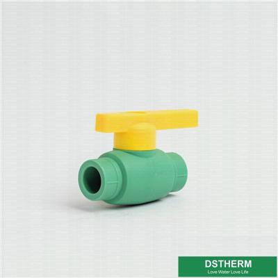 China Smooth Surface Green Color Plastic Handle Ball Valve With Brass Ball High Flow for sale