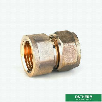 China Female Threaded Coupling Pex Fittings Brass Color ISO Standard for sale