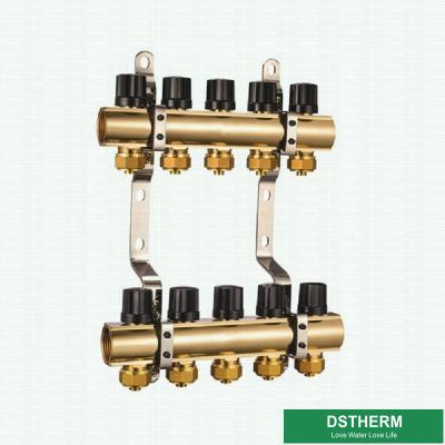 China 3 Loops To 12 Loops Brass Manifold Floor Heating Brass Water Separators Manifold For Pex Pipe for sale