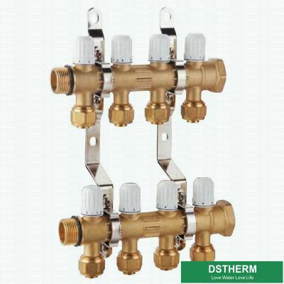 China Brass Manifold Floor Heating For Pex Pipe 3 Loops To 12 Loops for sale