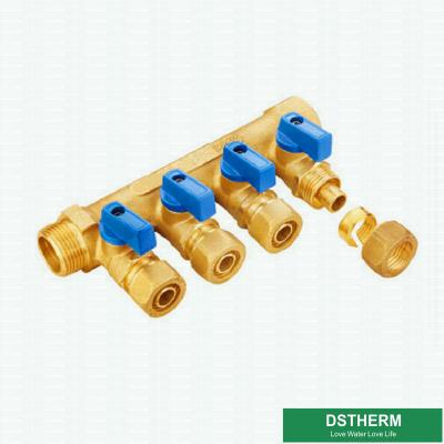 China Two Ways Three Ways to Six Ways Floor Heating System Water Mixer Valve Brass Manifolds for sale